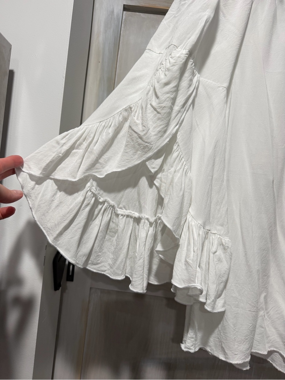 Altar'd State White Off-Shoulder Ruffle Tunic Top - Picture 3 of 4